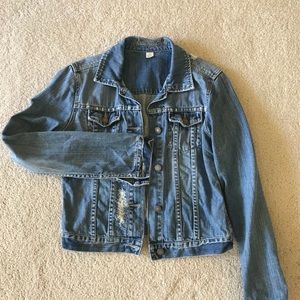 American eagle distressed denim jacket
